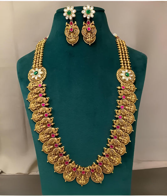 Jewel City Opulent Gold and Gemstone Necklace Set | Swadesiicart