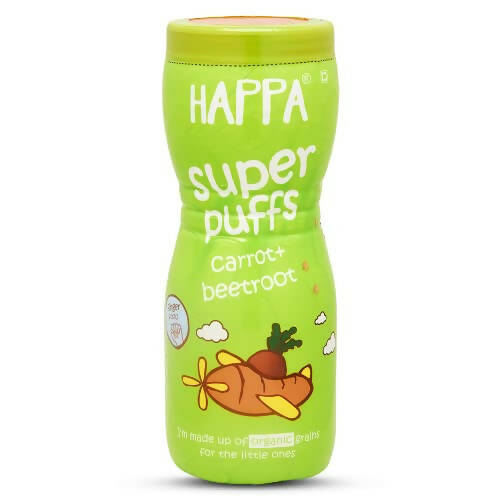 Happa Multigrain Carrot & Beetroot Melts Super Puffs (8 Months+) - Nascens Enterprises Pvt Ltd.