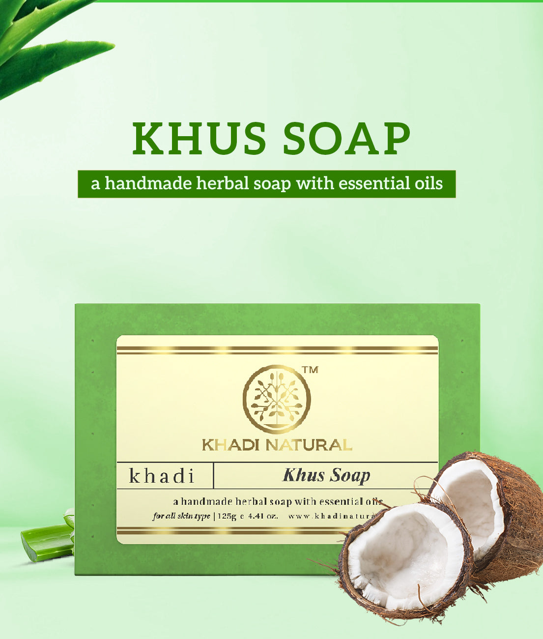 Khadi Natural Herbal Khus Soap Combo Pack Of 8 – 125gm Each