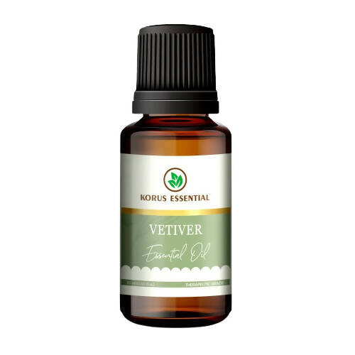 Korus Essential Vetiver Essential Oil - Therapeutic Grade - Just Jaivik