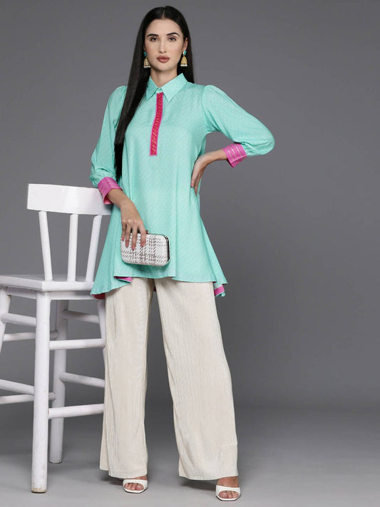 Ahalyaa Women's Traditional wear Tunic - Blue | Swadesiicart