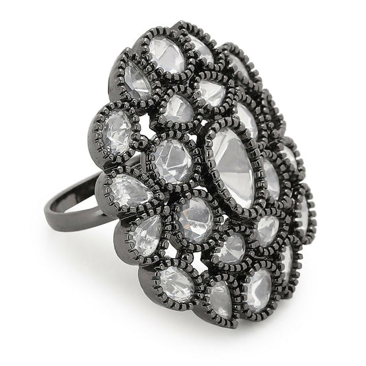 Kundan Over sized Ring- Ruby Raang