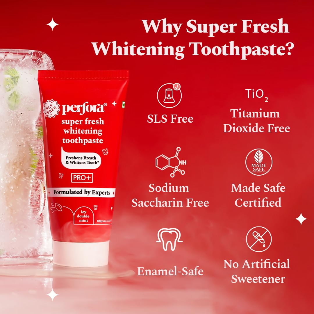 Perfora Super Fresh Whitening Toothpaste - Icy Double Mint - Swadesiicart