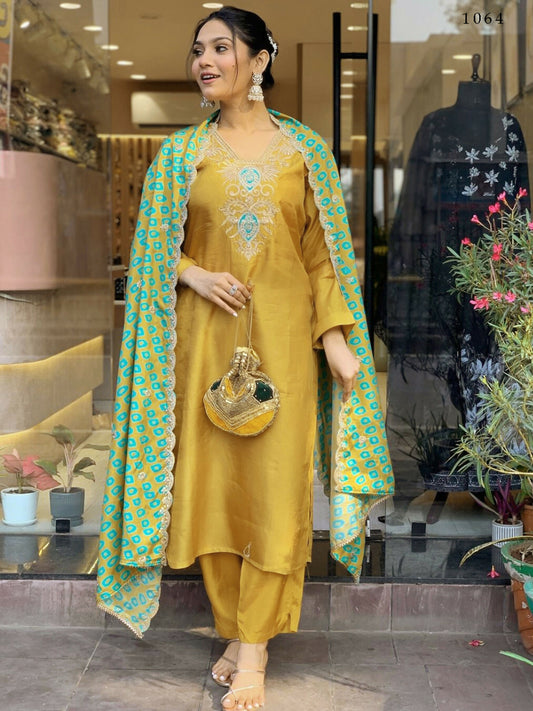 Partywear Designer Cotton Maroon Stitched Suit With Dupatta - Tanisha | Swadesiicart