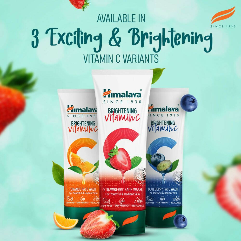 Himalaya Herbals Brightening Vitamin C Strawberry Face Wash - Swadesiicart