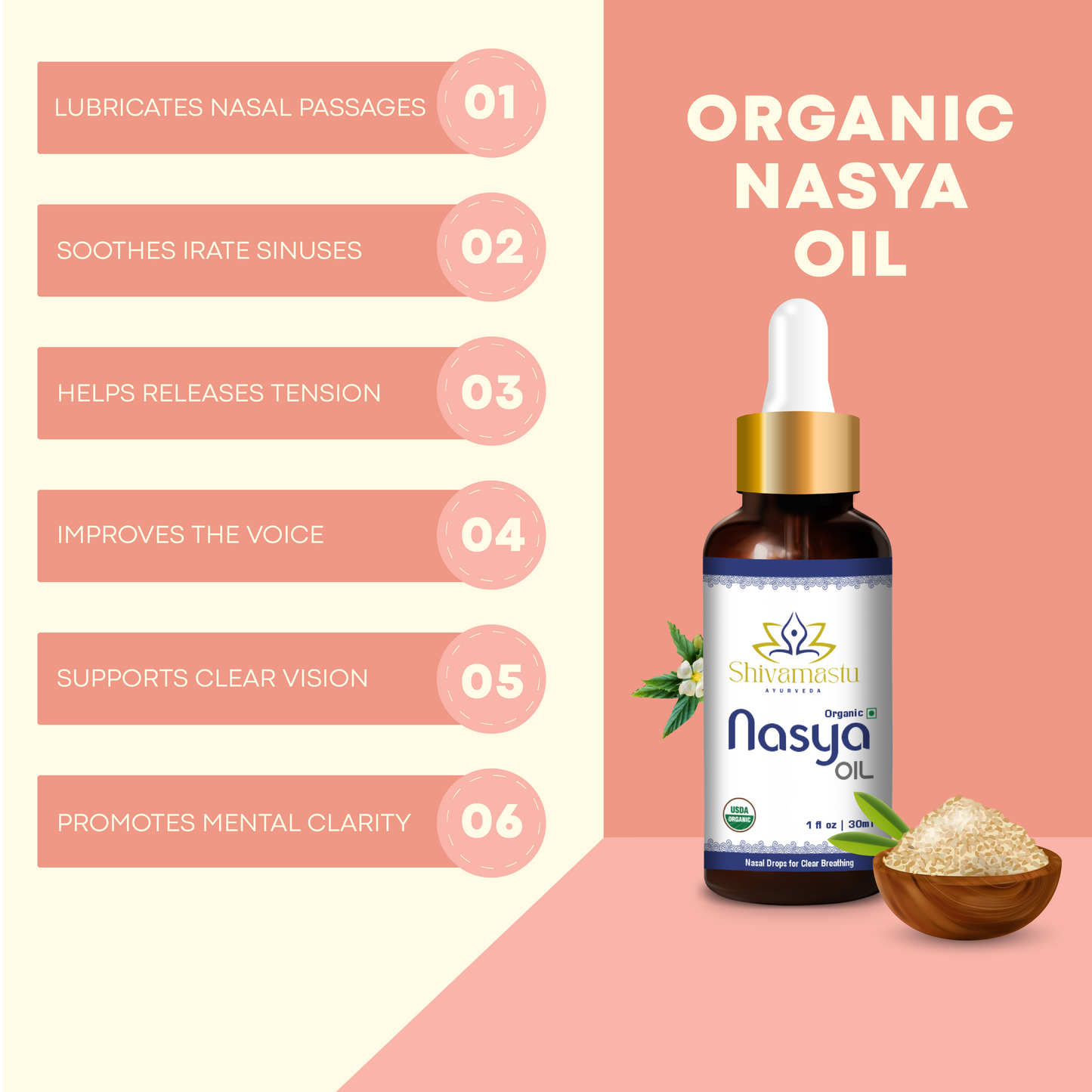 Shivamastu Ayurveda Nasya Oil - Swadesiicart