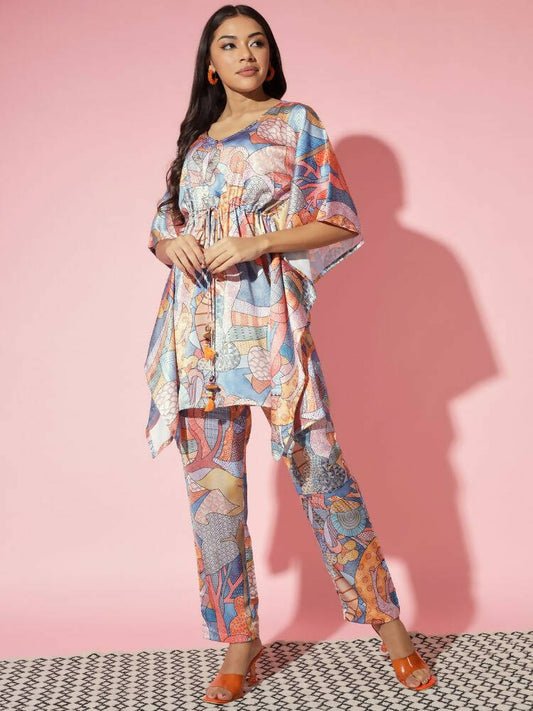 Myshka Multi Printed Women Bling & Sparkly Co-Ords - Swadesiicart