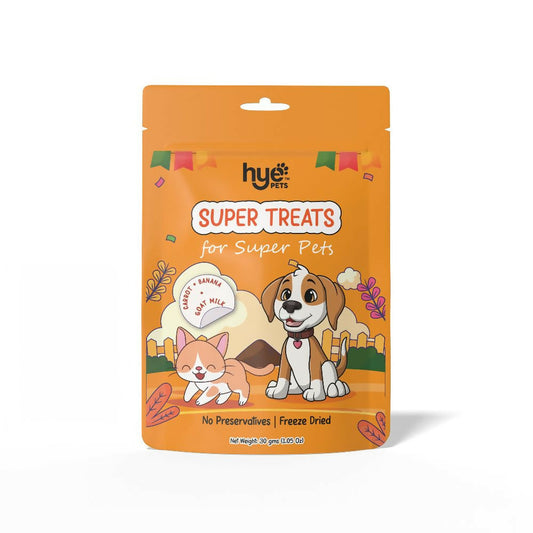 Hye Pets Super Treats For Super Pets – Freeze Dried Treats Made With Goat Milk, Carrot & Banana - Swadesiicart