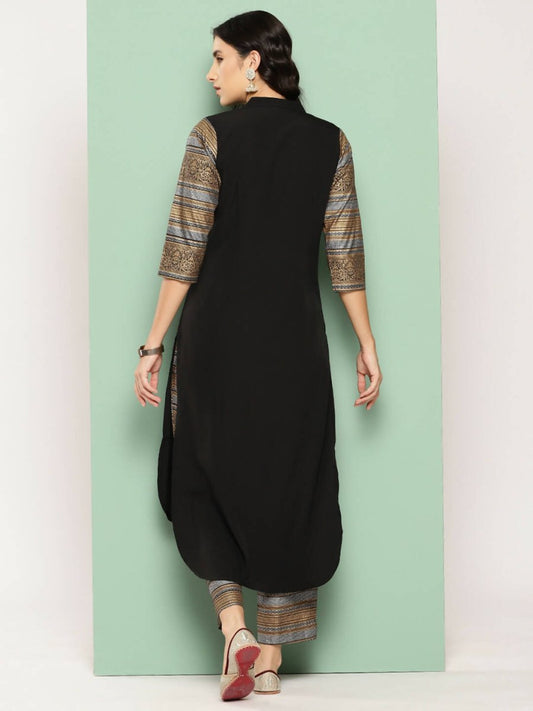 Ahalyaa Womens Kurta Set - Black | Swadesiicart