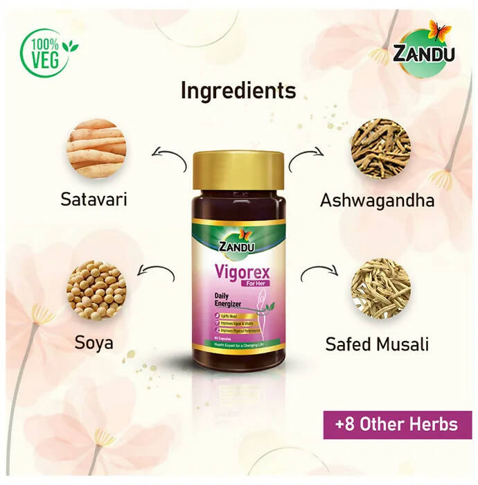 Zandu Vigorex For Her Capsules | Swadesiicart