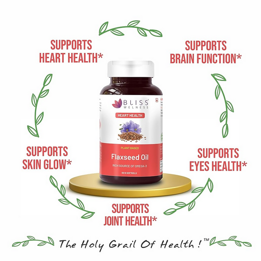 Bliss Welness Flaxseed Oil Softgel Capsules - Swadesiicart