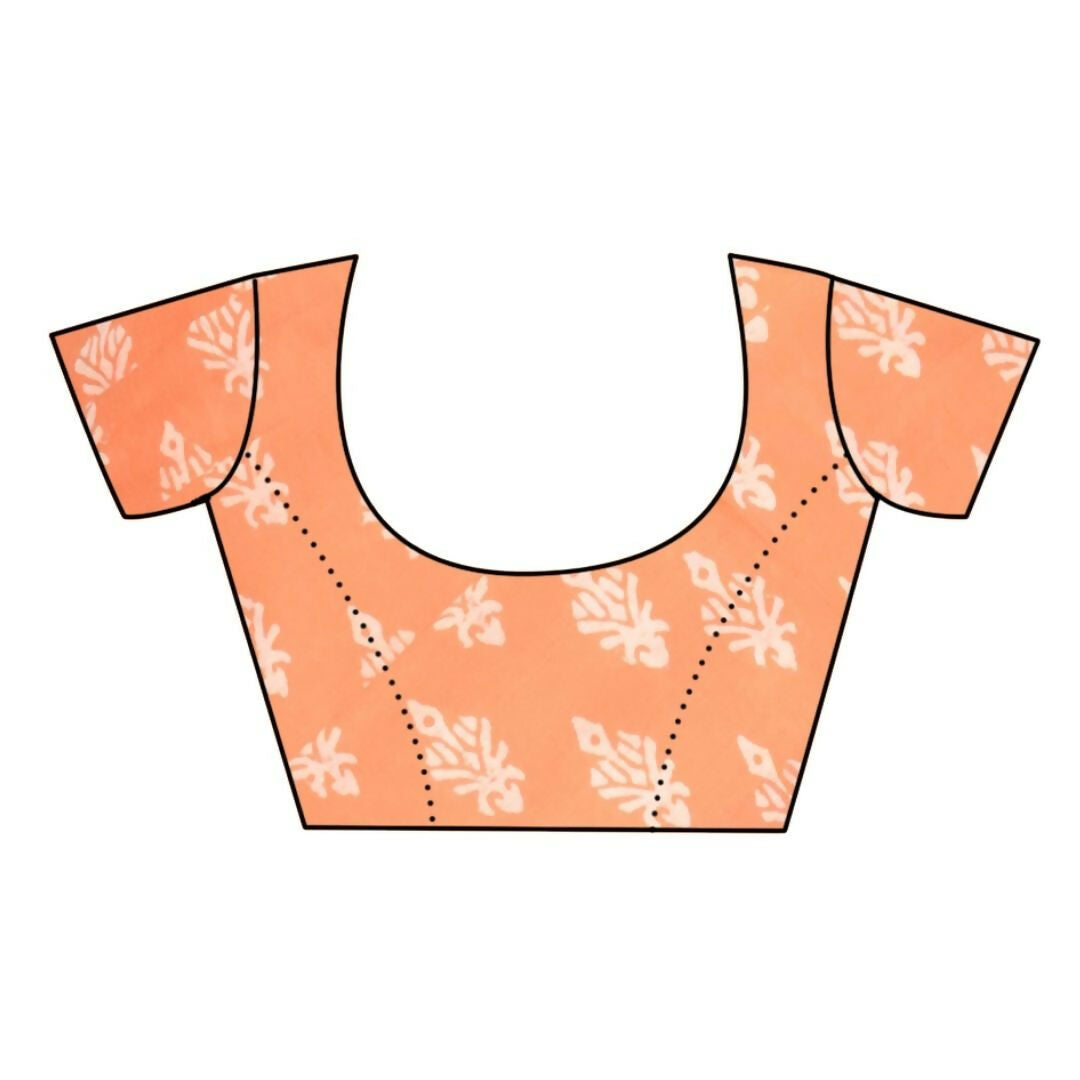 Very Much Indian Handblock Printed Cotton Swadesiicart With Natural Dyes - Light Peach