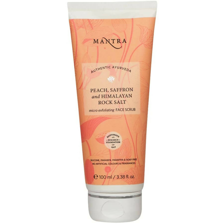 Mantra Herbal Peach, Saffron and Himalayan Rock Salt Micro Exfoliating Face Scrub - Swadesiicart