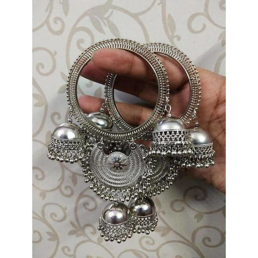 Silver Color Heavy Latkan Bangles For Bridals