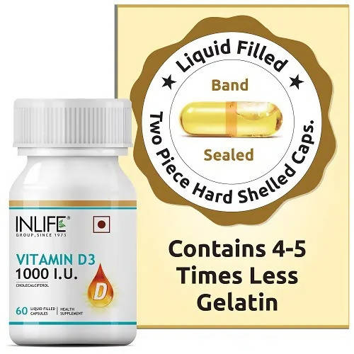 Inlife Vitamin D3 1000 IU Capsules | Swadesiicart