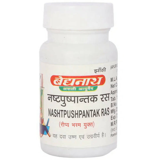 Baidyanath Jhansi Nashtpushpantak Ras Tablets - Ayurvedant Pvt. Ltd.