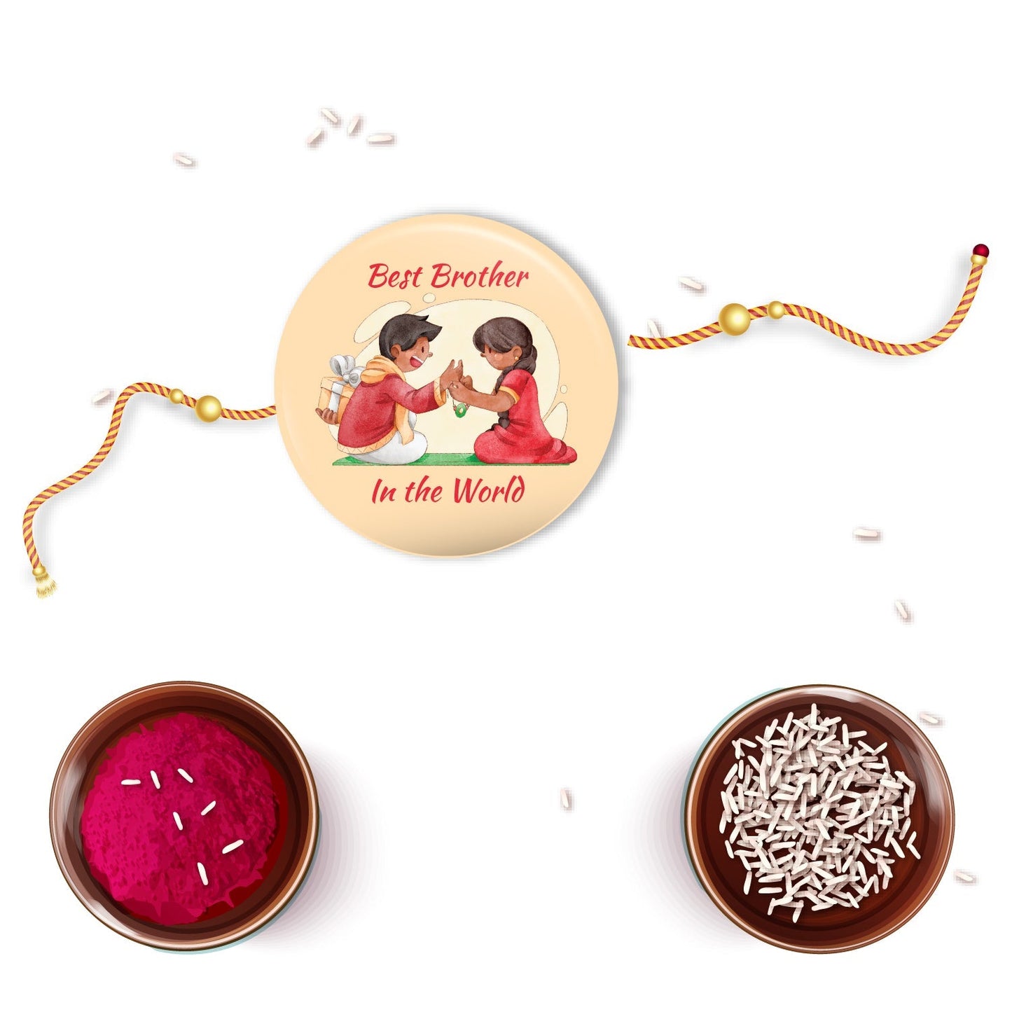 Indianvibez Best Brother in the World Metal Rakhi with Fridge Magnet - Kids Rakhi - Swadesiicart