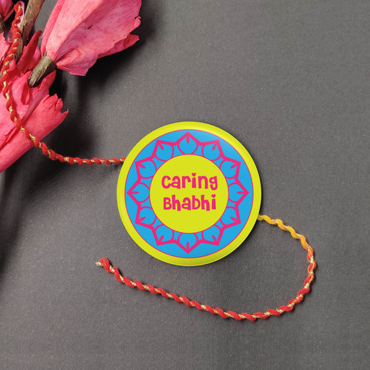 Indianvibez Caring Bhabhi Metal Rakhi/Lumba with Fridge Magnet - Kids Rakhi - Swadesiicart