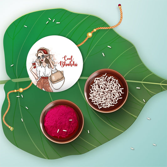 Indianvibez Cool Bhabhi Metal Rakhi/Lumba with Fridge Magnet - Kids Rakhi - Swadesiicart