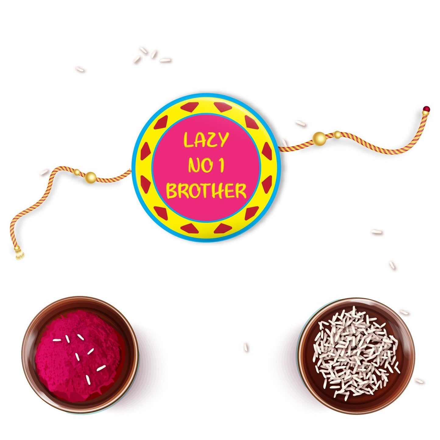 Indianvibez Lazy No 1 Brother Metal Rakhi with Fridge Magnet - Kids Rakhi - Swadesiicart