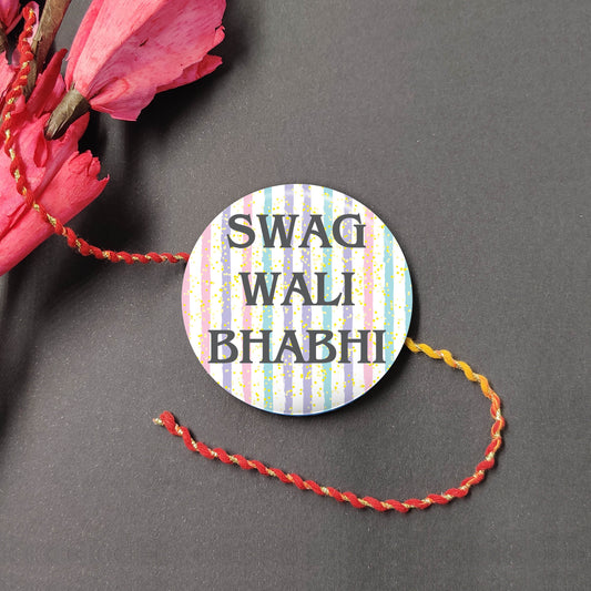 Indianvibez Swag Wali Bhabhi Metal Rakhi/Lumba with Fridge Magnet - Kids Rakhi - Swadesiicart