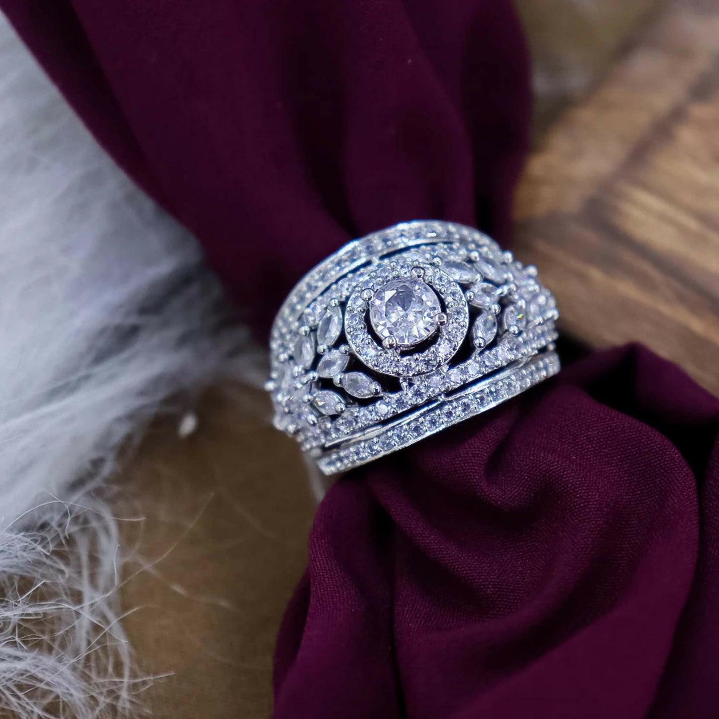 Joban Fashion Silver Brass Adjustable Ring | Swadesiicart
