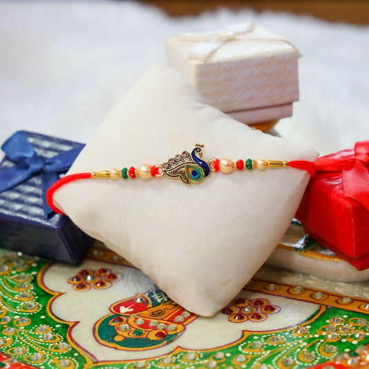 Indianvibez Peacock Desgin Work Rakhi