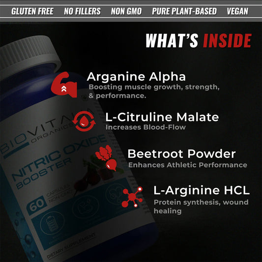 Biovitalia Organics Nitric Oxide Capsule L-Arginine | Swadesiicart