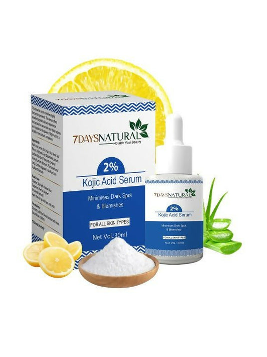 7 Days 2% Kojic Acid Face Serum with Niacinamide for Dark Spots Pigmentation - Swadesiicart