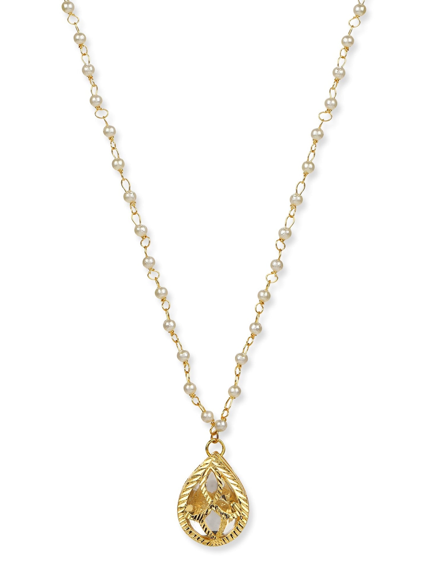 Women's Gold-Polished Chain Necklace - Ruby Raang | Swadesiicart
