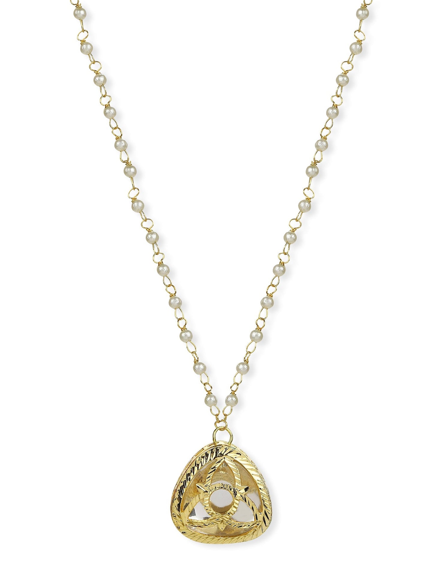 Gold-Polished White Chain - Ruby Raang | Swadesiicart