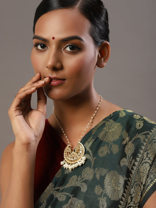 White Gold-Polished Brass Chain - Ruby Raang | Swadesiicart