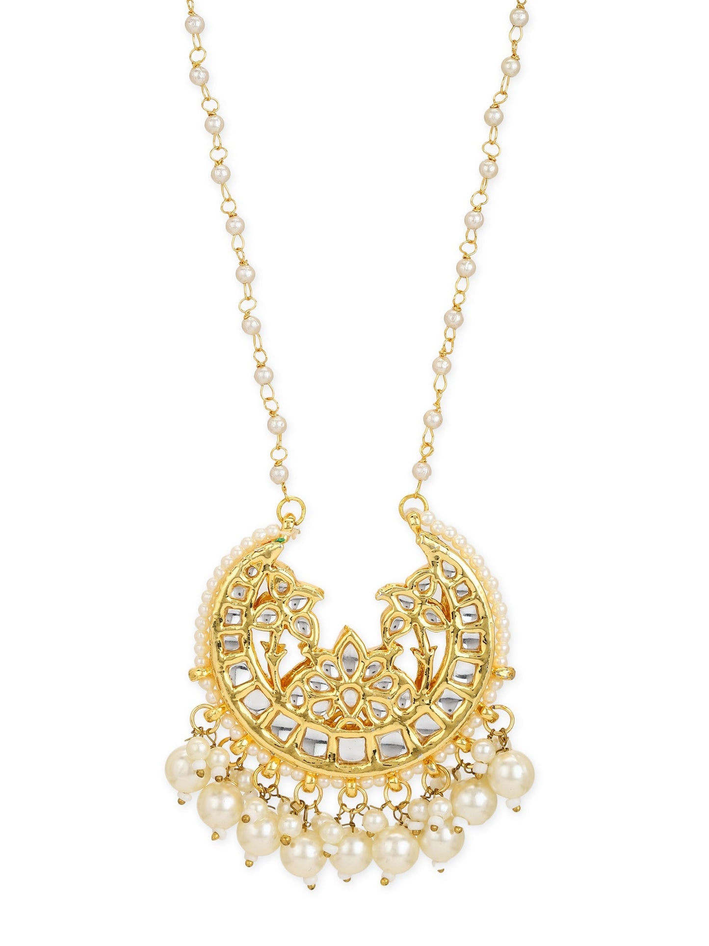 White Gold-Polished Brass Chain - Ruby Raang | Swadesiicart