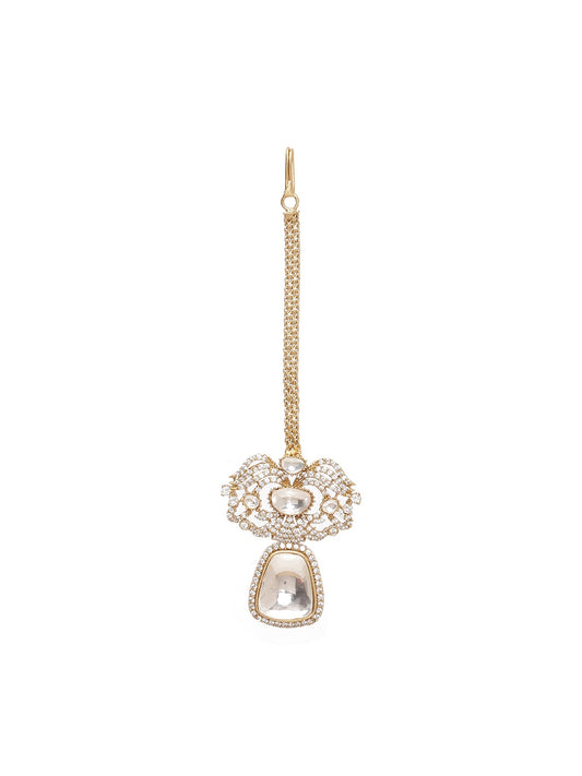 Kundan Maang Tikka with Diamonds - Ruby Raang | Swadesiicart