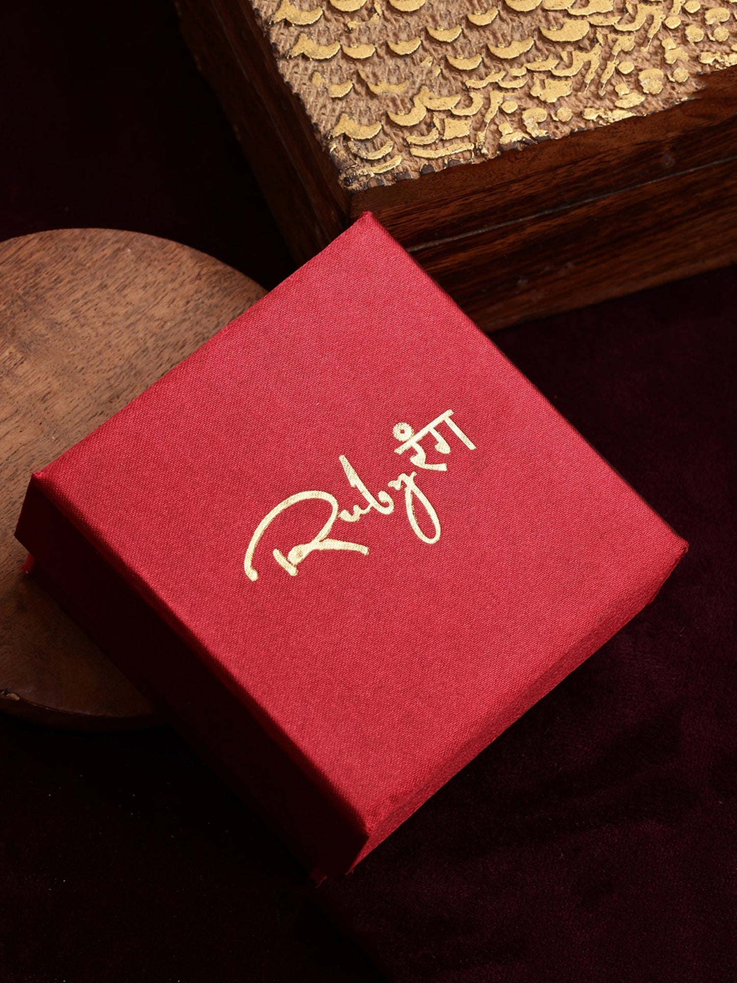Kundan Maang Tikka with Meenakari - Ruby Raang
