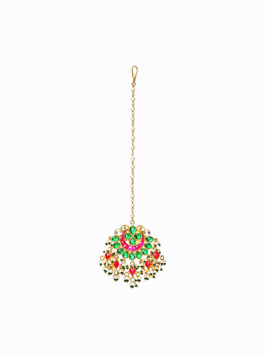 Multi Meenakari Maang Tikka - Ruby Raang | Swadesiicart