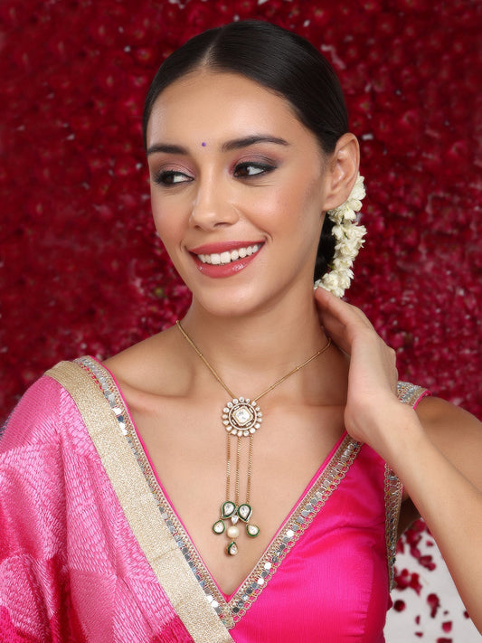 Kundan Long Necklace - Ruby Raang | Swadesiicart