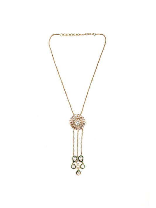 Kundan Long Necklace - Ruby Raang