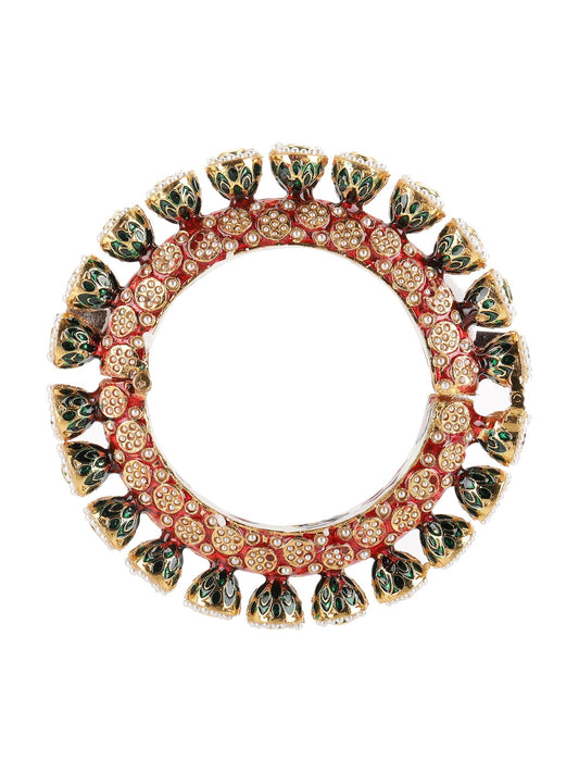 Red Meenakari Handcrafted Heavy Bangle - Ruby Raang