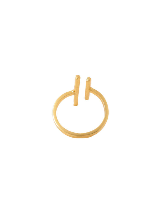 NVR Women's Western Gold-Polished Ajustable Finger Ring | Swadesiicart