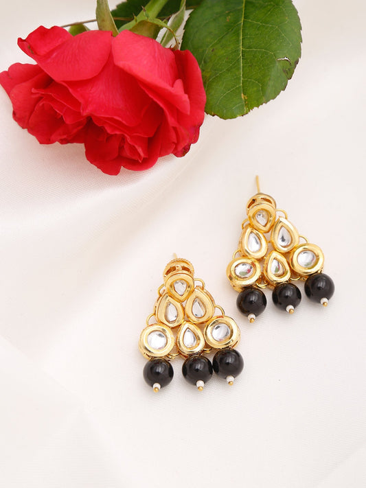 Black Contemporary Drop Earrings - Ruby Raang - Ruby Raang Studio
