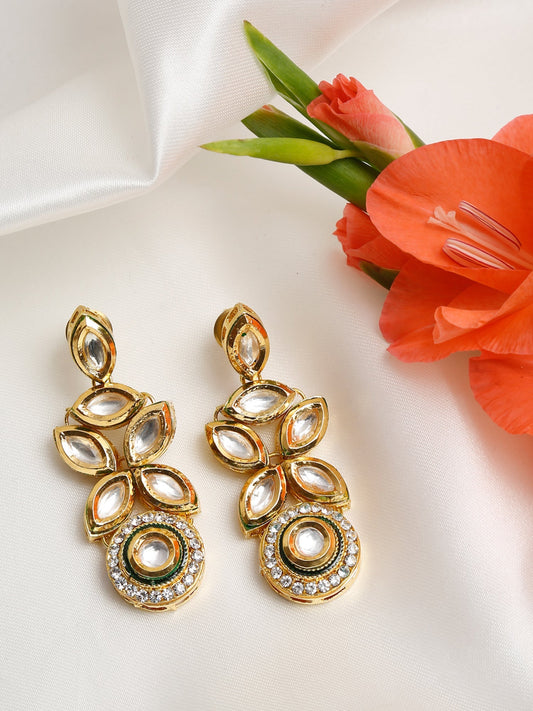 Gold-Toned Contemporary Drop Earrings - Ruby Raang - Ruby Raang Studio
