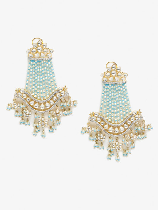 Blue Contemporary Drop Earrings - Ruby Raang | Swadesiicart
