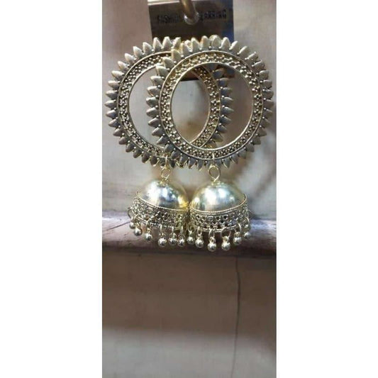 MS Fashion India Tribal Collection Chandbali And Dangler Jhumka Earrings | Swadesiicart