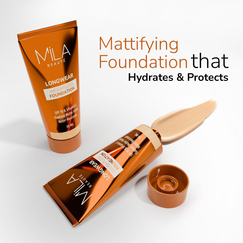 Mila Beaute Longwear Weightless Matte Finish Foundation with SPF 15 - Light Beige