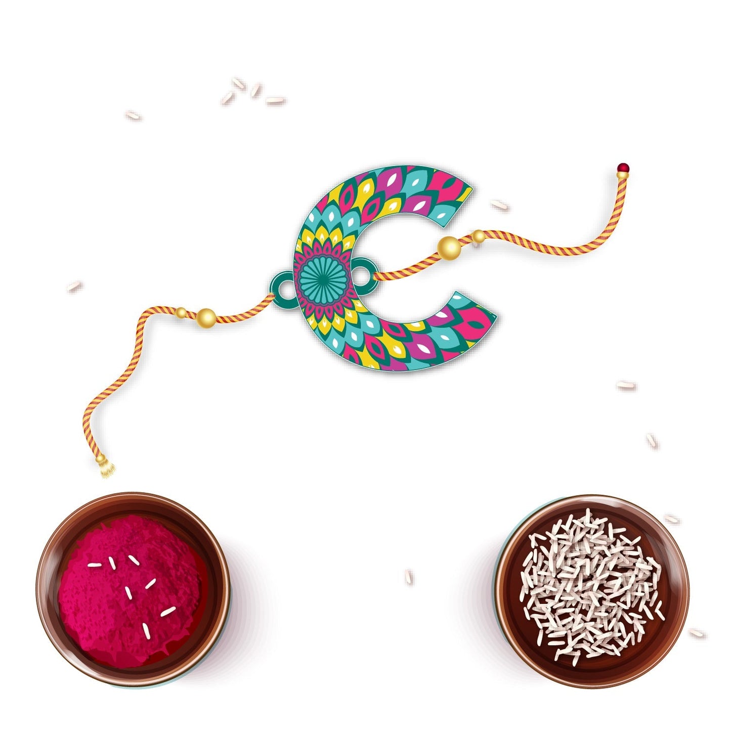 Indianvibez Alphabet C Wooden Rakhi - Kids Rakhi - Swadesiicart