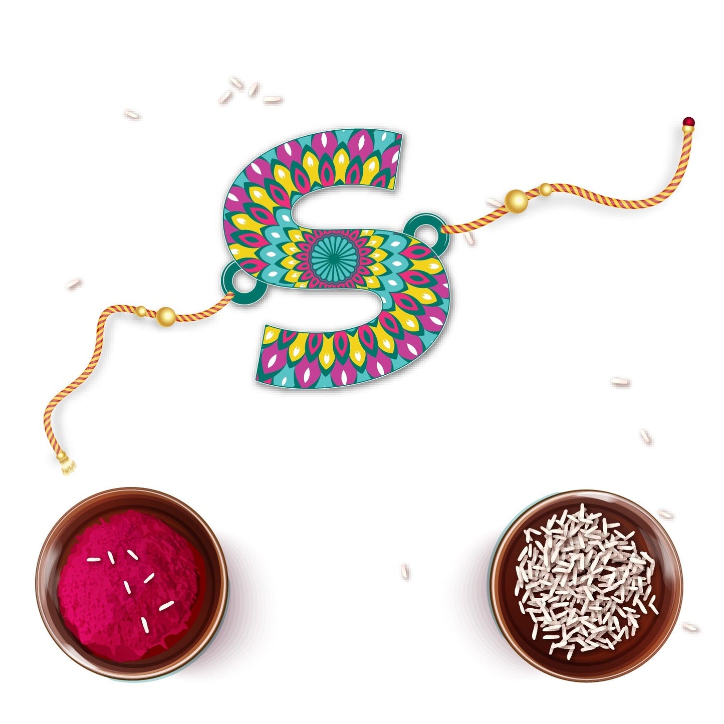 Indianvibez Alphabet S Wooden Rakhi - Kids Rakhi - Swadesiicart