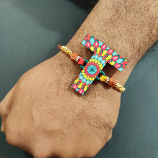 Indianvibez Alphabet T Wooden Rakhi - Kids Rakhi - Swadesiicart