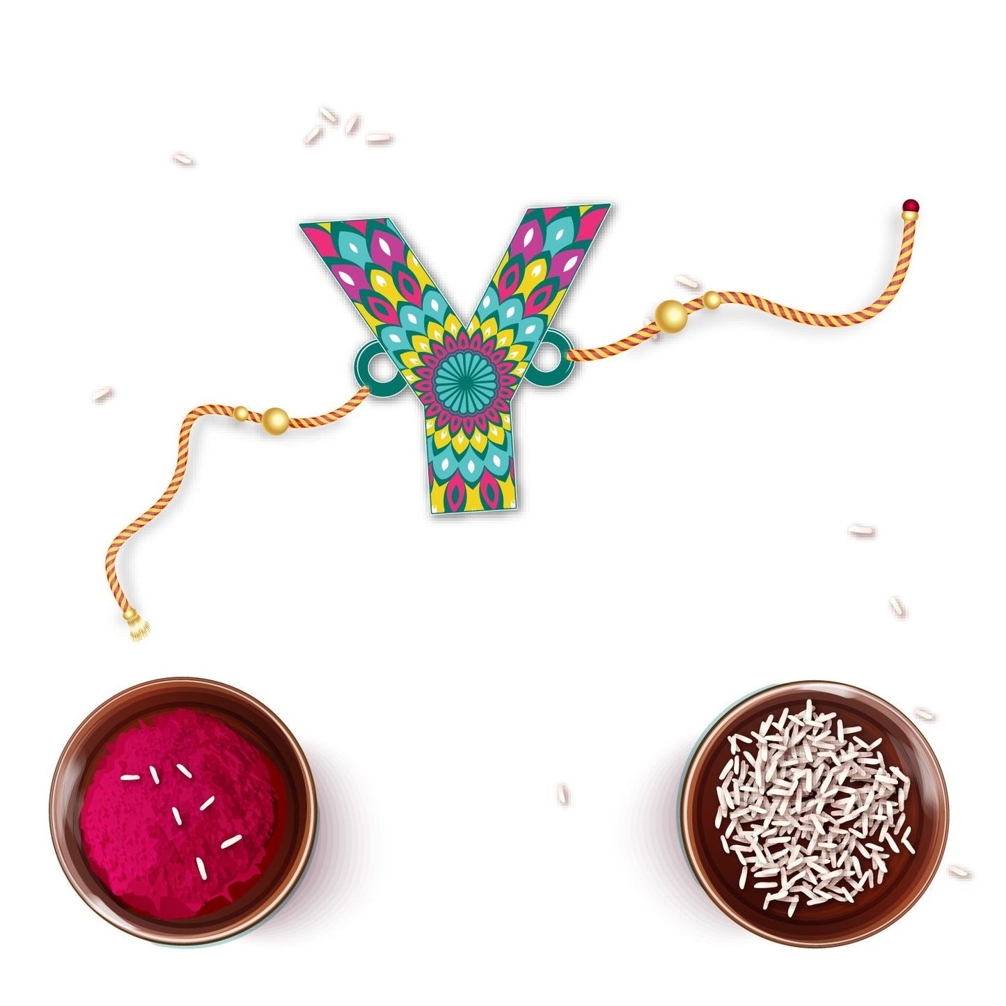 Indianvibez Alphabet Y Wooden Rakhi - Kids Rakhi - Swadesiicart