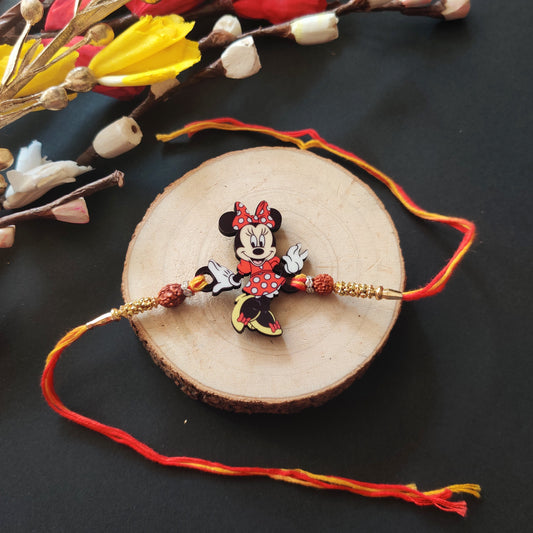 Indianvibez Minnie Wooden Rakhi/Lumba - Kids Rakhi - Swadesiicart